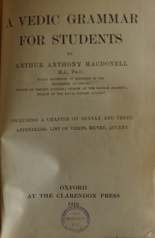A Vedic Grammar for Students