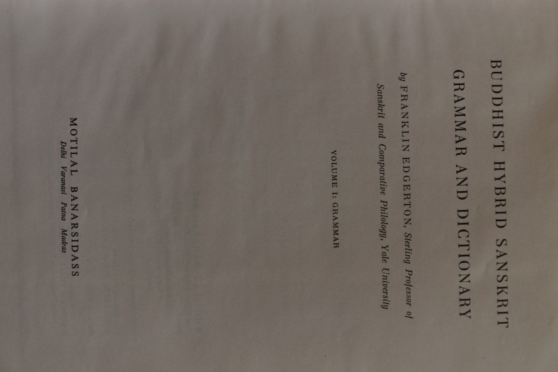 Buddhist Hybrid Sanskrit Grammar and Dictionary