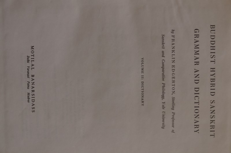 Buddhist Hybrid Sanskrit Grammar and Dictionary