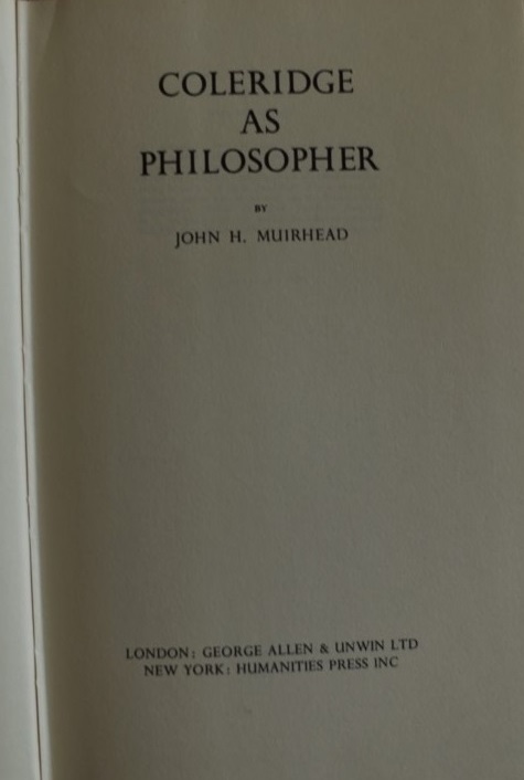 Colridge as Philosopher