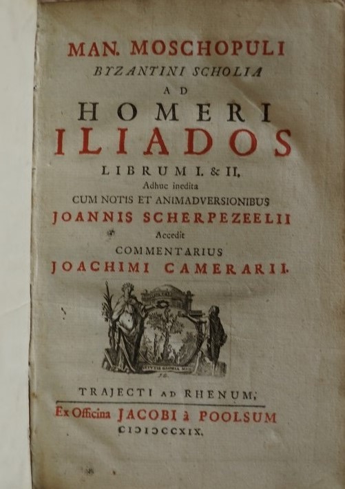 BYZANTINI SCHOLIA AD HOMERI ILIADOS - LIBRUM I & II