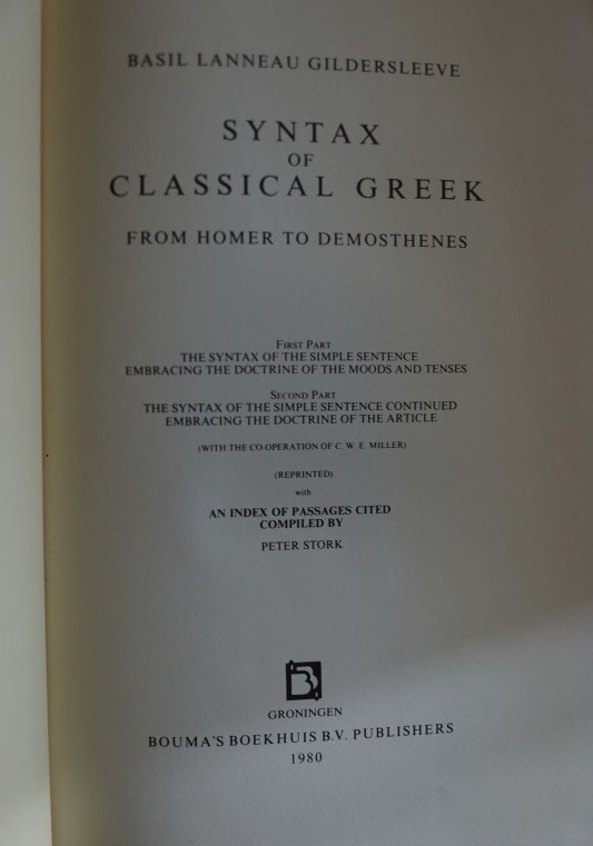 Syntax of Classical Greek