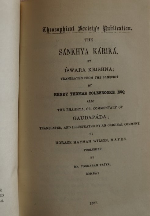 The Sankhya Karika