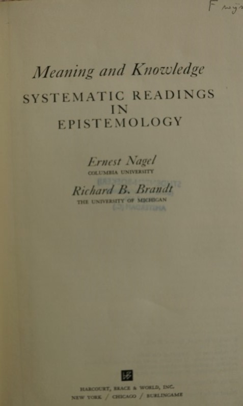 Meaning and Knowledge 