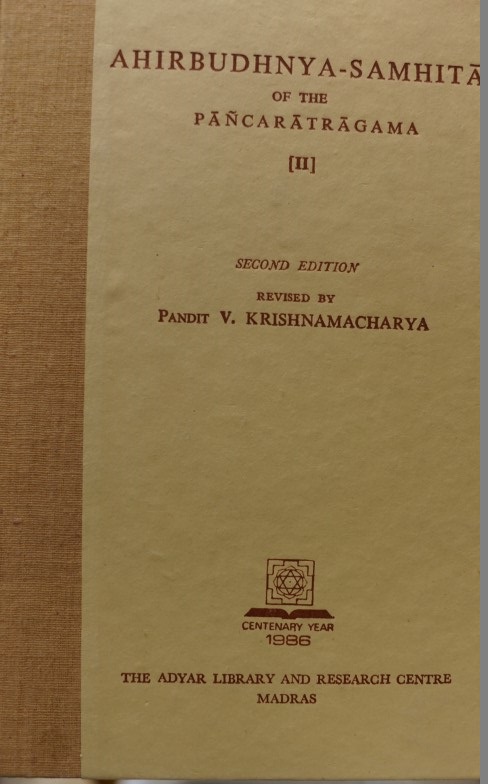 Ahirbudhnya-Samhita of the Pancaratragama