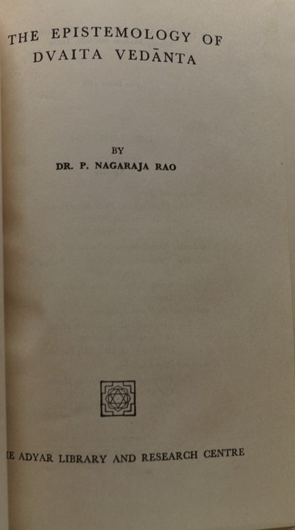 The Epistemology of Dvaita Vedanta