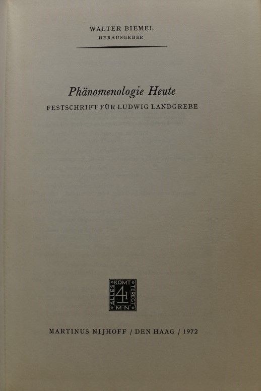 Phänomenologie Heute