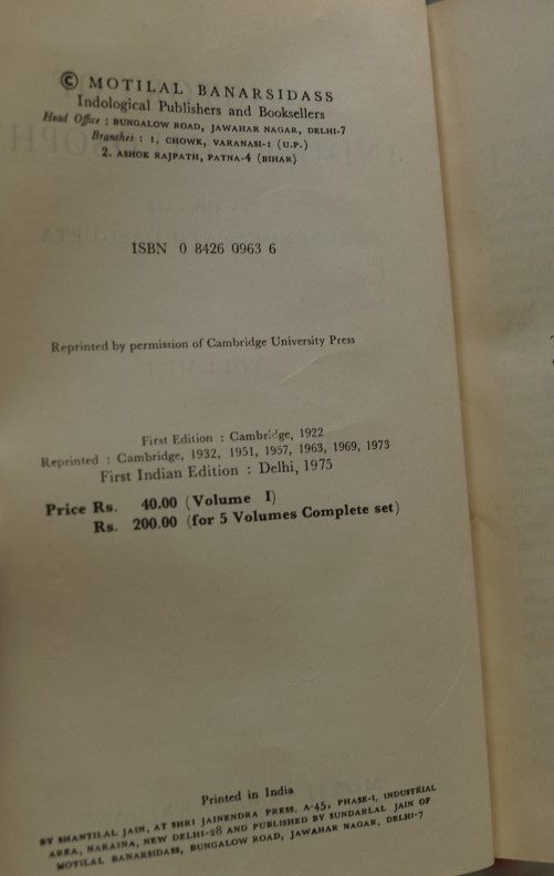 History of Indian Philosophy