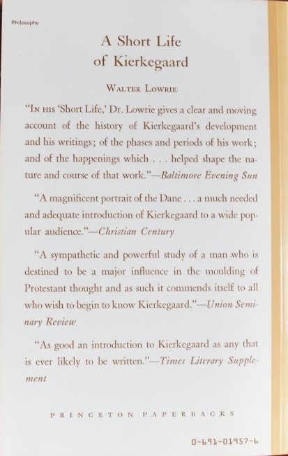 A short life of Kierkegaard