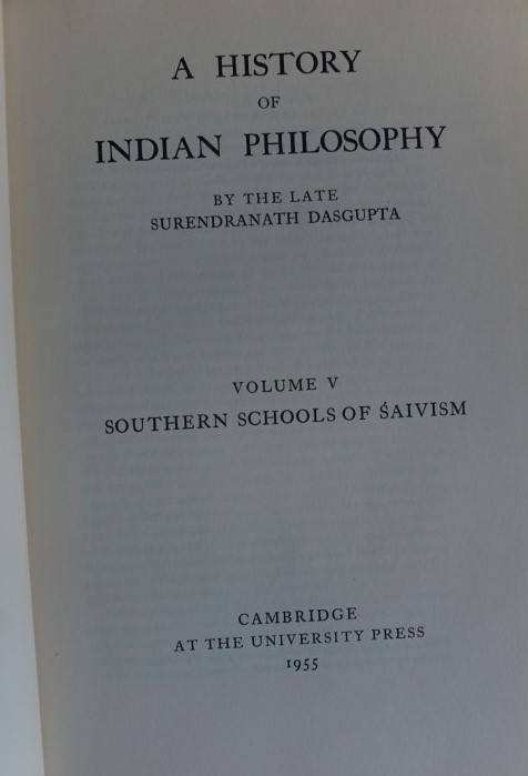 A History of Indian Philosophy - Volume V