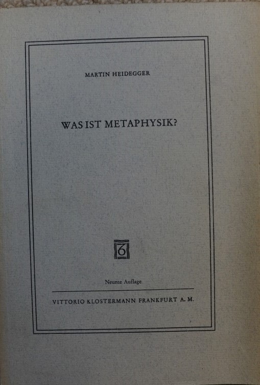 Was ist Metaphysik ?