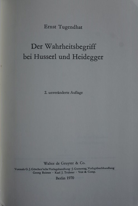 Der Wahrheitsbegriff bei Husserl und Heidegger