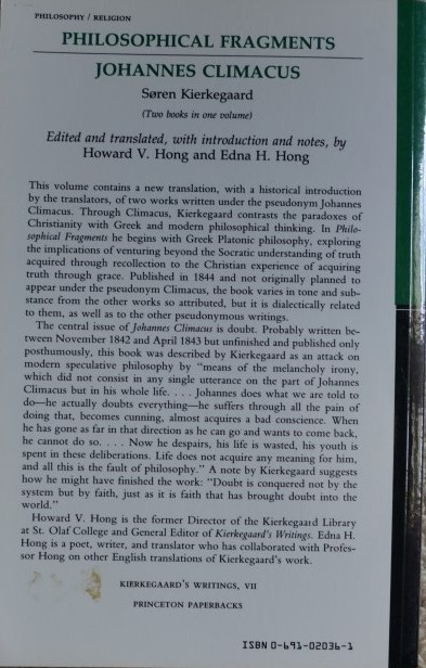 Philosophical Fragments - Johannes Climacus