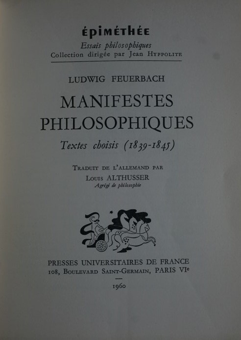 Manifestes Philosophiques - Textes Choisis (1839-1845)