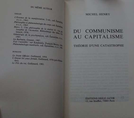 Du Communisme au Capitalisme - Theorie de une Catastrophe