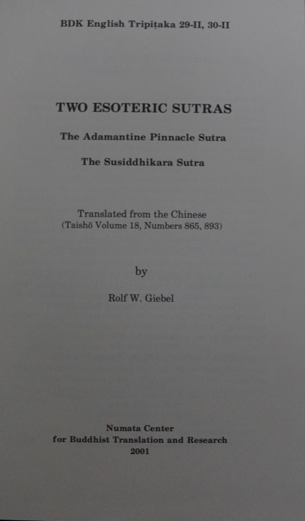 BDK Englisch Tripitaka - Two Esoteric Sutras