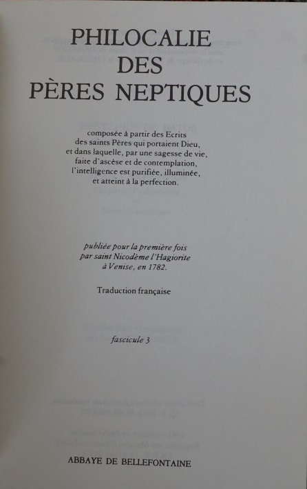 Philocalie Des Pères Neptiques