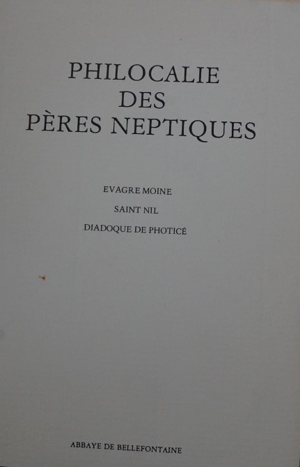 Philocalie Des Pères Neptiques