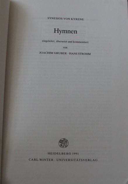 Synesios Von Kyrene -Hymnen